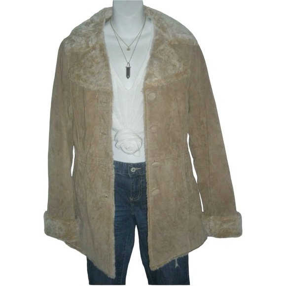 Montgomery Different Leather Jacket Penny Lane Suede Faux Fur Boho Daisy Jones - Picture 11 of 13